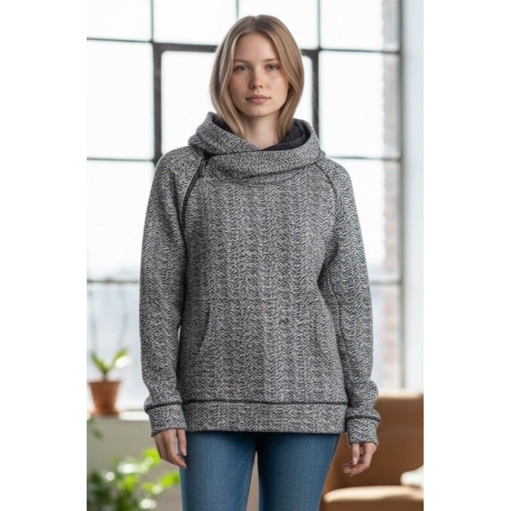 Maison Scotch Casual Funnel Neck Double Hood Hoodie Pullover Sweater Size 2